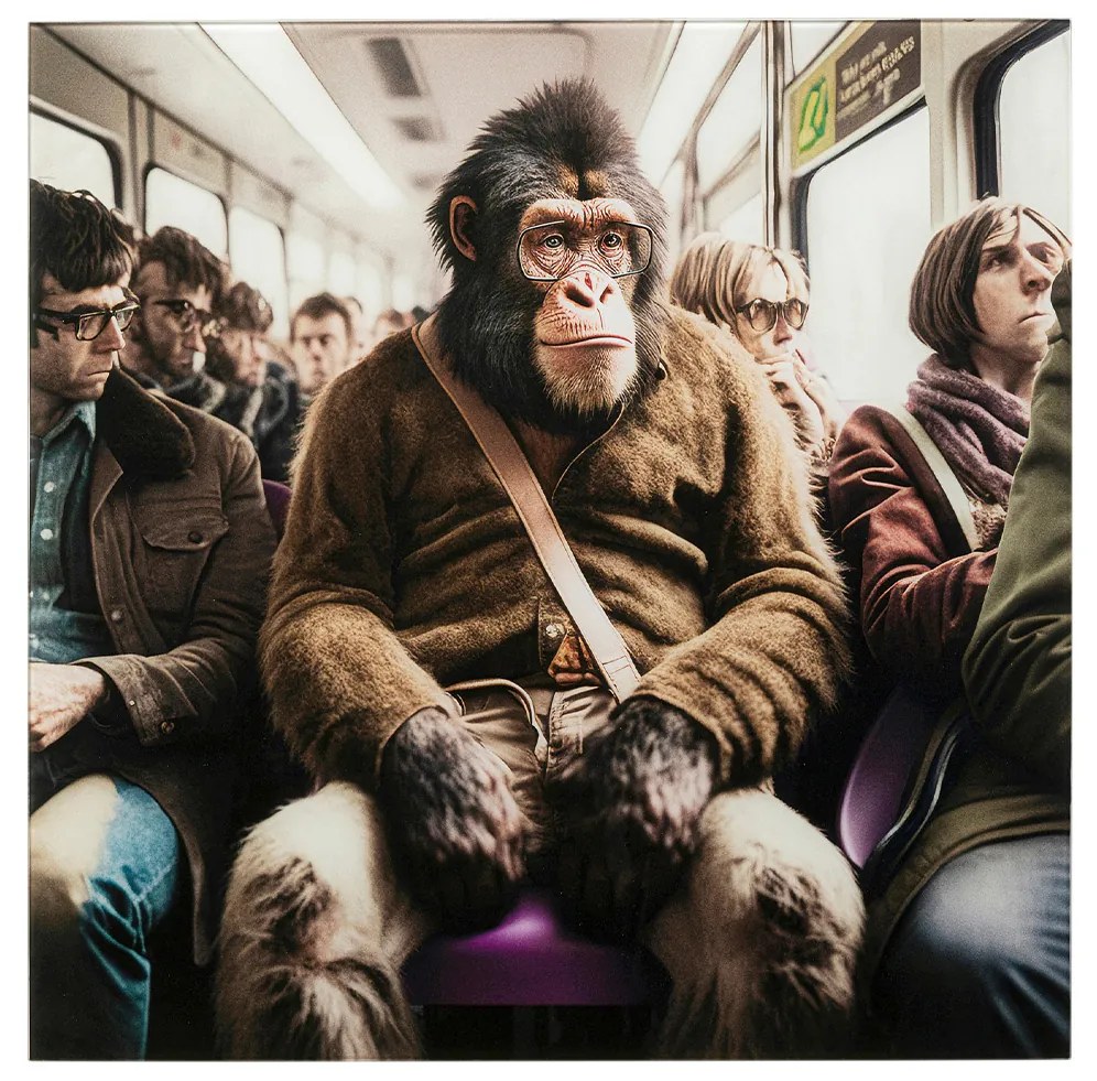 Commuter Monkey obraz viacfarebný 60x60 cm