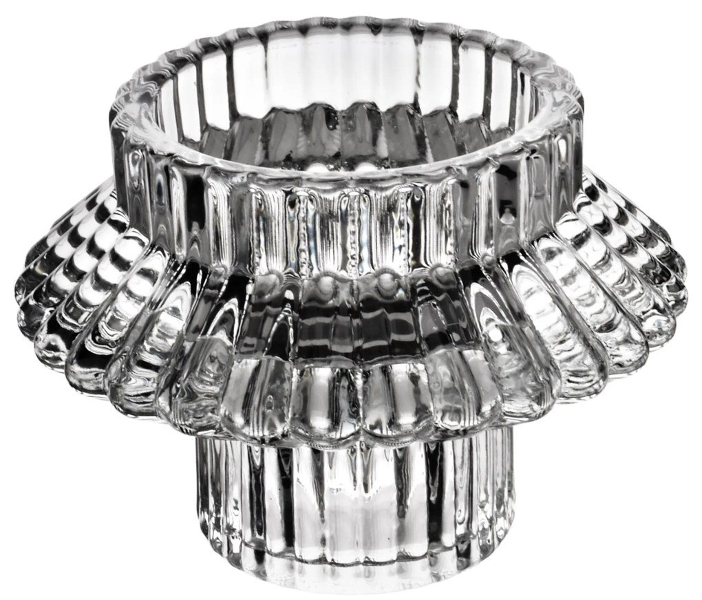 Skleněný svícen PATRICIA 8x6 cm čirý