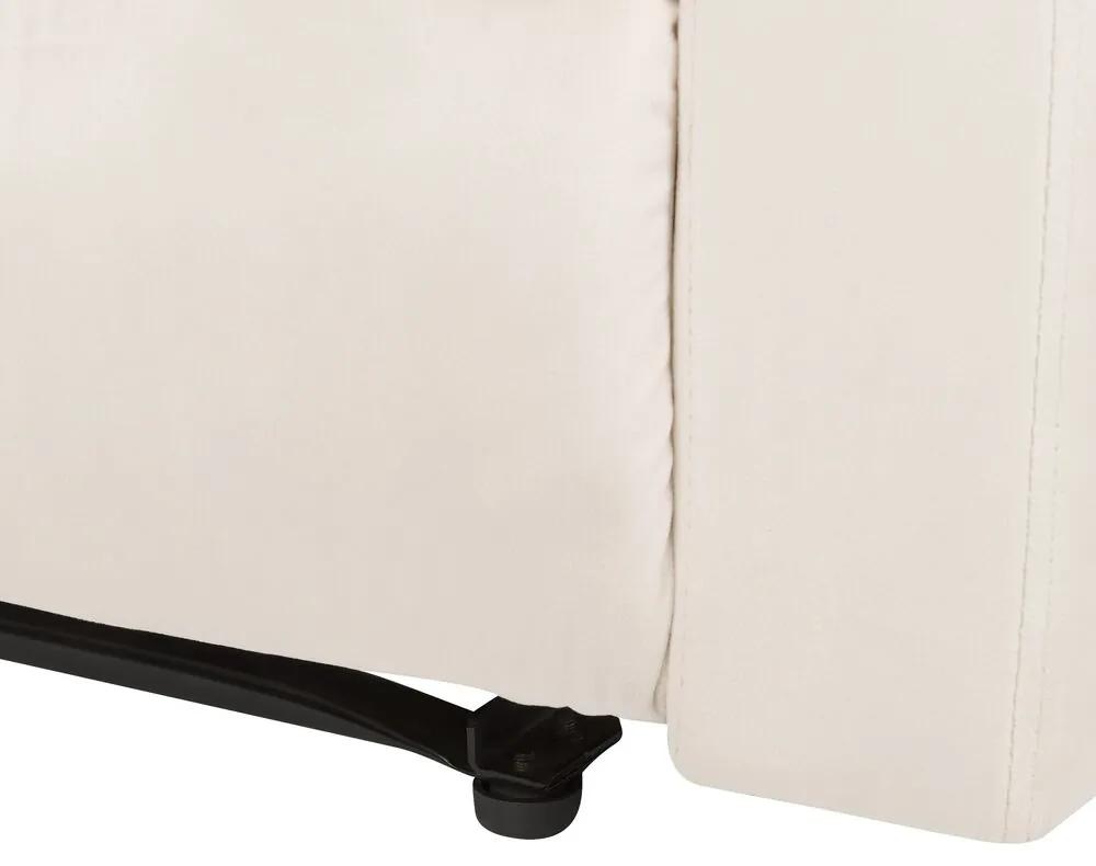 Elektricky polohovateľné zamatové kreslo krémová biela VERDAL Beliani