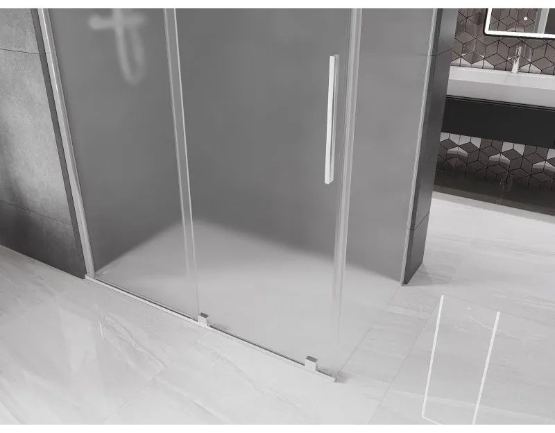 Mexen Velar, sprchový kút s posuvnými dverami 160 x 80 cm, 8mm sklo námraza, chrómová, 871-160-080-31-01
