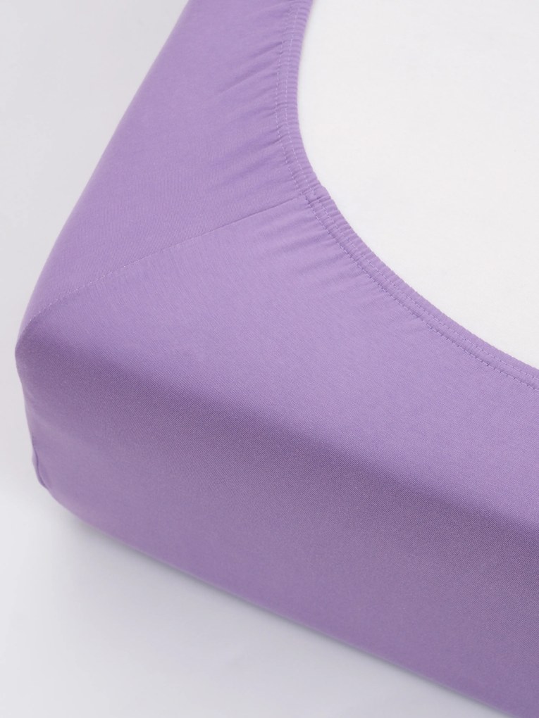 Jersey prostěradlo s elastanem 90 × 200 cm – levandulové