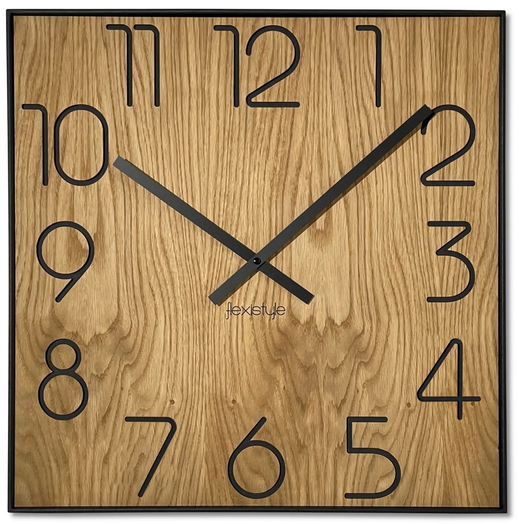 Dekorstudio Drevené hodiny na stenu Wood Square 50cm