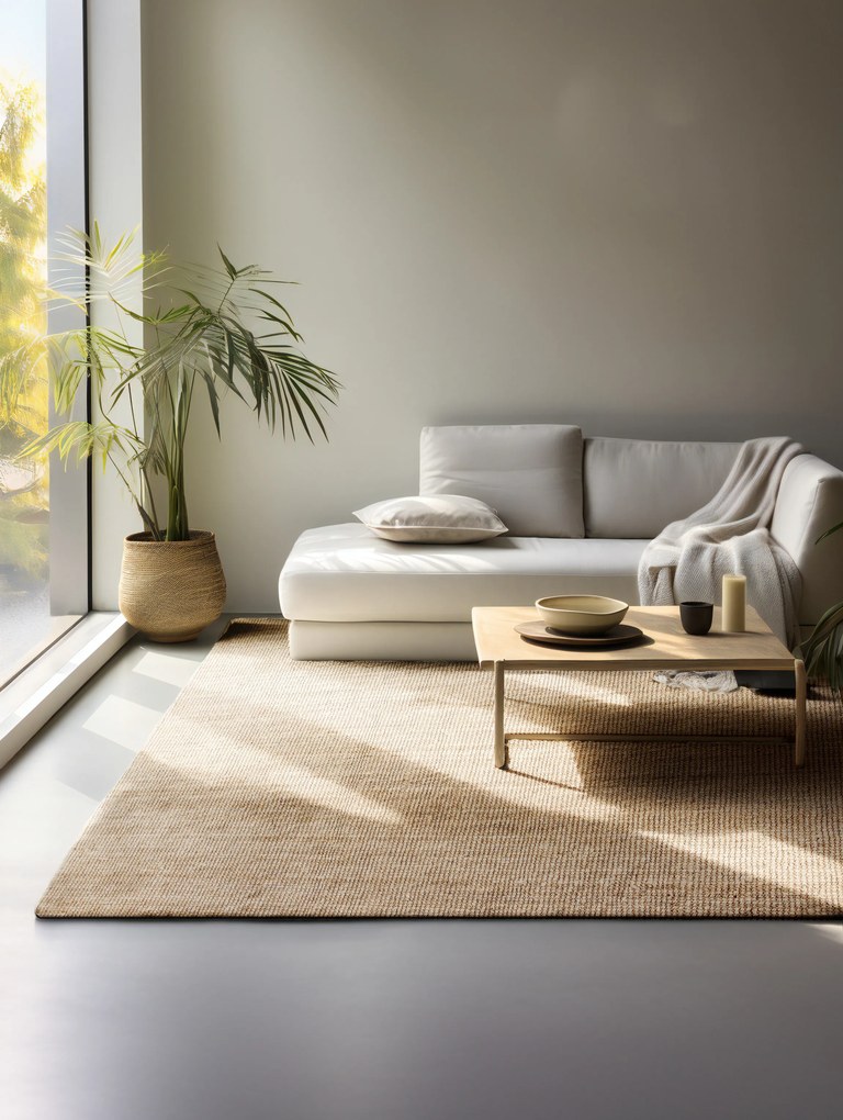 Kusový koberec Bouclé Jute 105974 Natural Golden, 160x230, béžová, chodba / predsieň, Hanse Home