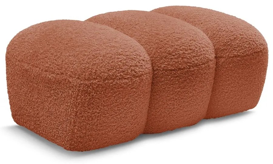 Podnožka z textílie buklé v tehlovej farbe Hippolyte – Bobochic Paris