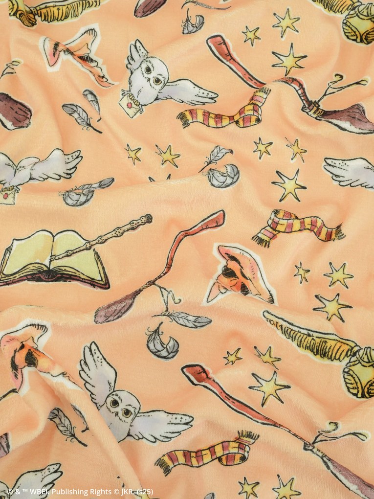 Obliečky mikroplyš Harry Potter - Marhuľová 140 × 200 cm, 70 x 90 cm