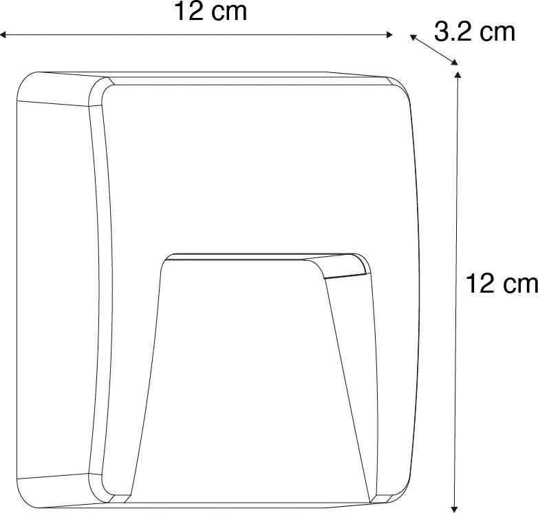 Sada 2 čiernych štvorcových vonkajších nástenných svietidiel vrátane LED IP65 - Gem