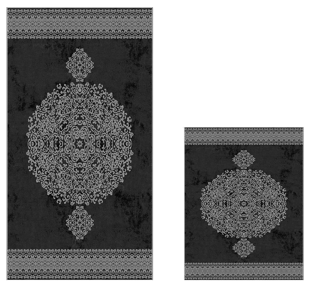 Súprava 2 kusov kúpeľňových predložiek Orientálny Kráľ čierna