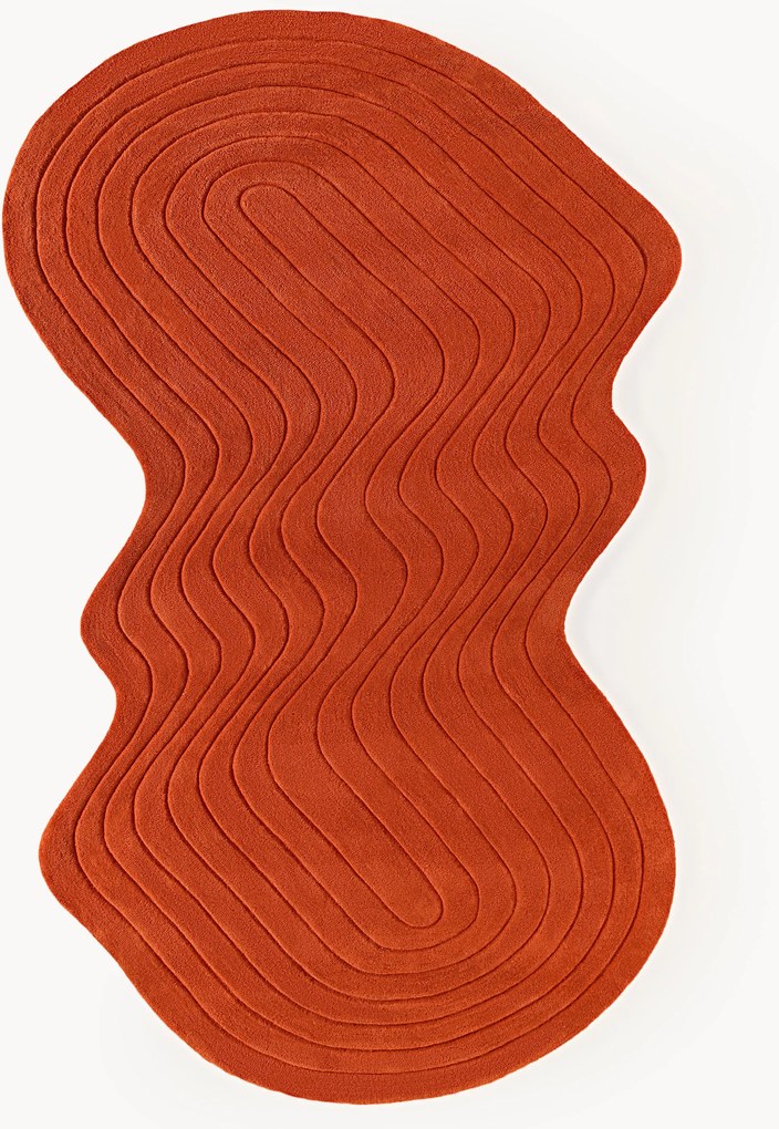 Ručne tuftovaný vlnený koberec v organickom tvare Aliza