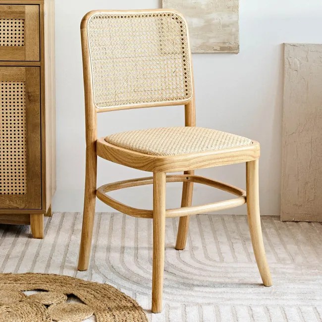 Jedálenská stolička LEGNO drevená s ratanom 871370