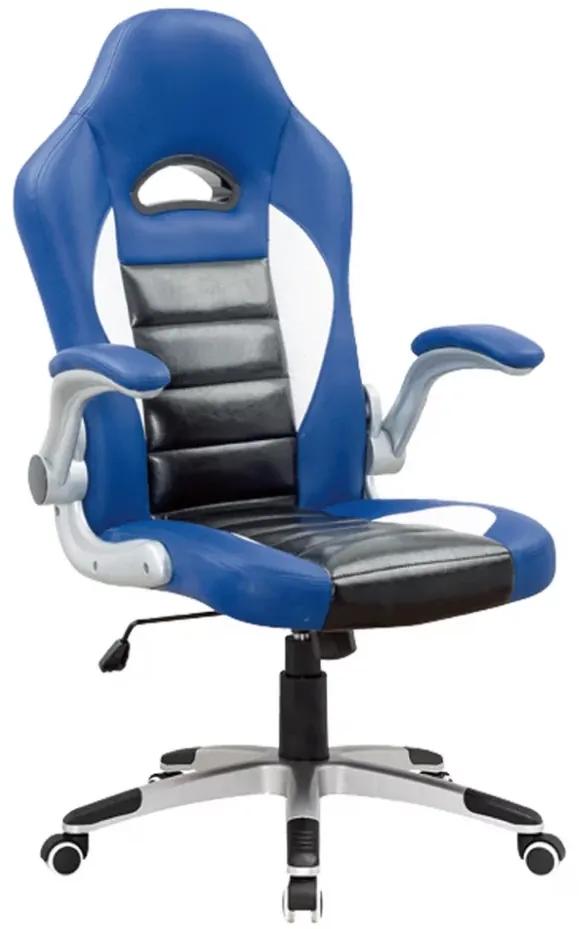 Herná stolička GRENO — ekokoža, modrá