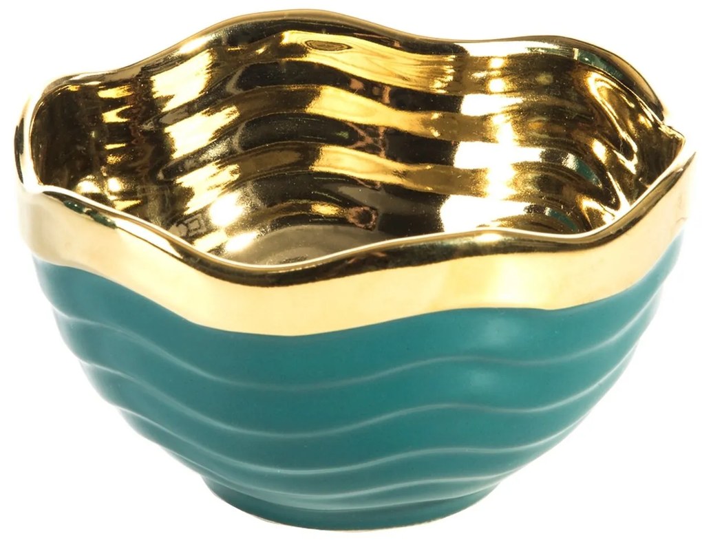 DEKORAČNÁ KERAMICKÁ MISKA MAJA (01) 14X14X8 CM TYRKYSOVÁ