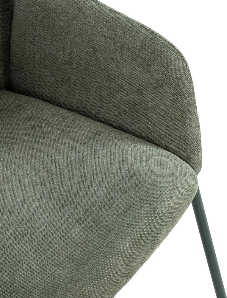 Zelené čalúnené jedálenské kreslá v súprave 2 ks Aslin – MOME