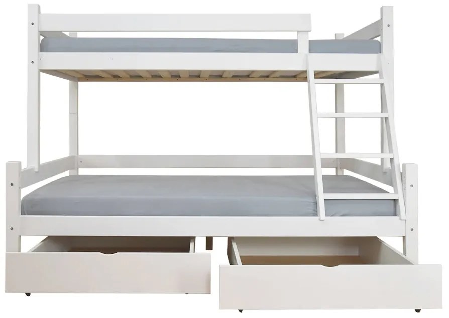 Wilsondo Poschodová posteľ s úložným priestorom Petra 6 200x120x90 - biela