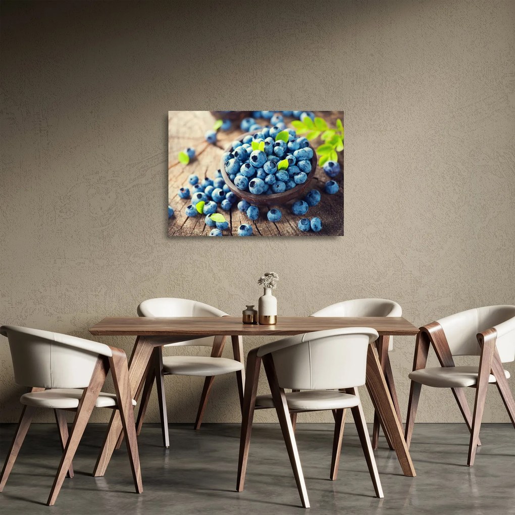 Sklenený obraz - Čučoriedky (70x50 cm)