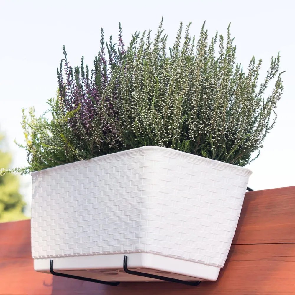 Plastový balkónový kvetináč DRL400PW 38,6 cm - mocca