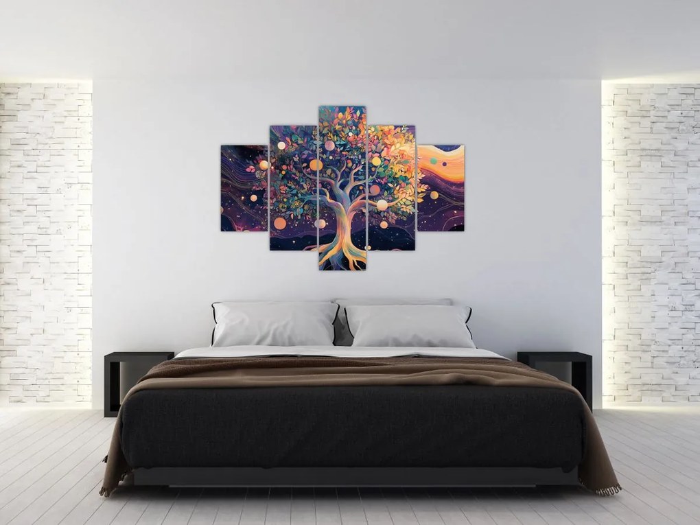 Obraz – Fialový strom plný energie (150x105 cm)