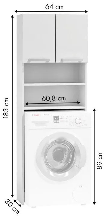 ModernHome Kúpeľňová skrinka nad práčku 183x64cm, RH1908-45