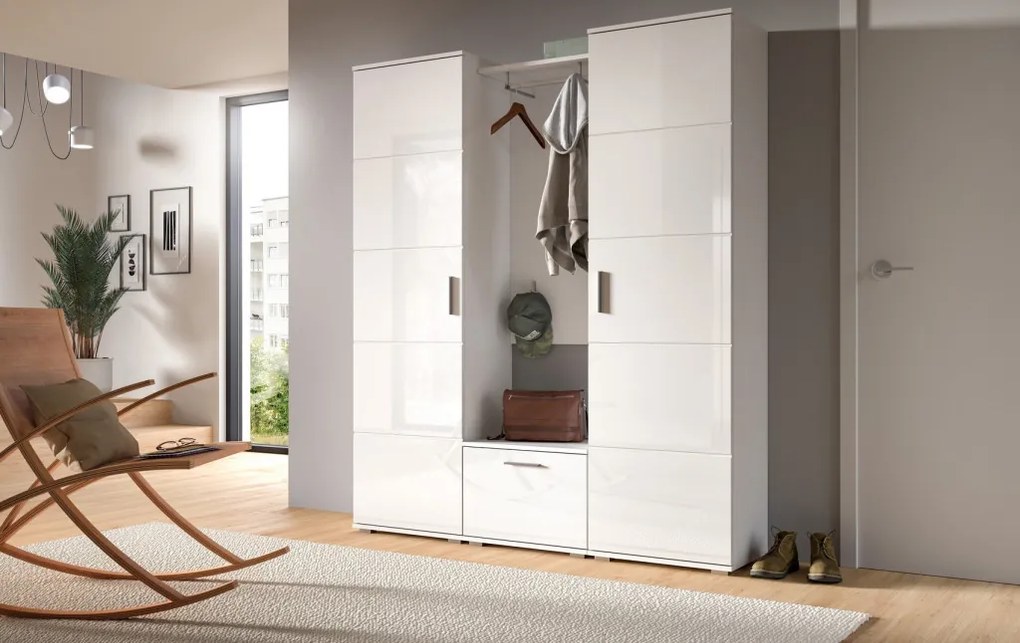 Nástenný šatníkový panel Prego, 55 cm, biely