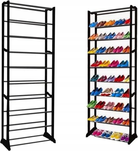 Verk Skladací botník Amazing Shoe Rack 50 párov čierna