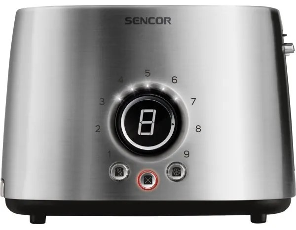 Sencor - Hriankovač s dvoma otvormi a rozpekačom 1000W/230V strieborná