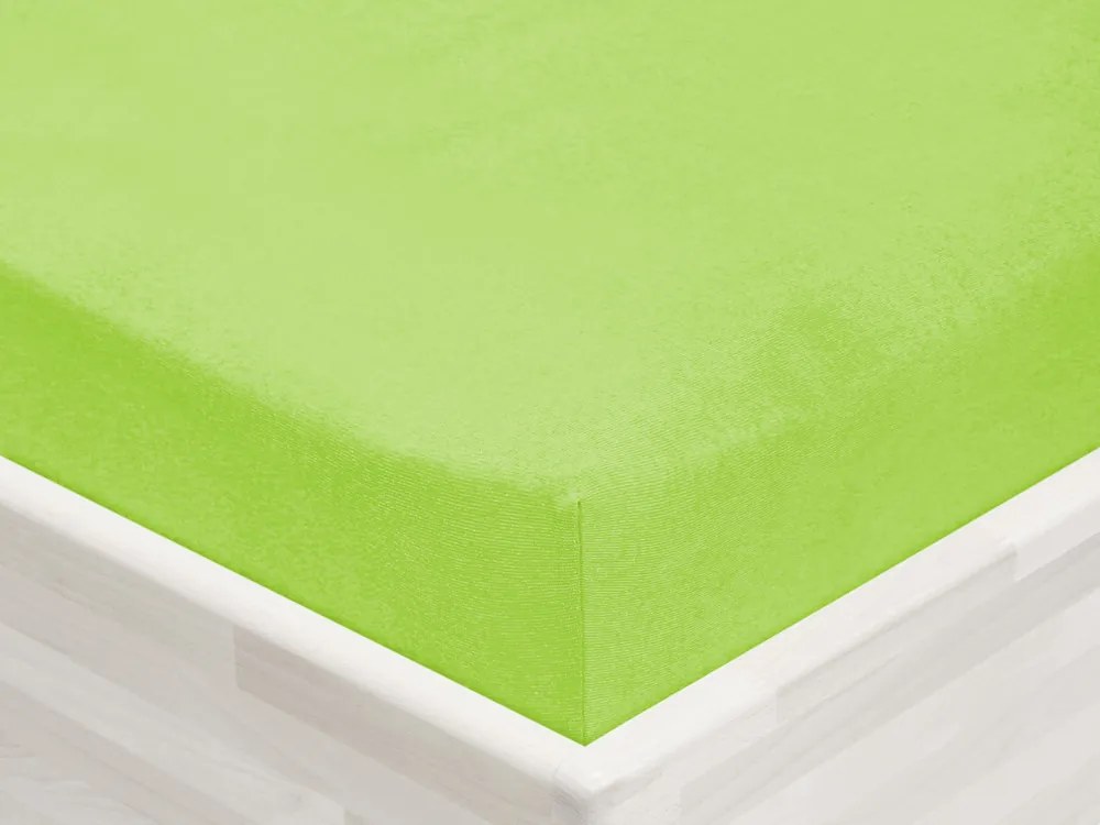 Jersey napínacie prestieradlo JR-019 Žiarivo zelené 180 x 200 - výška 20 cm