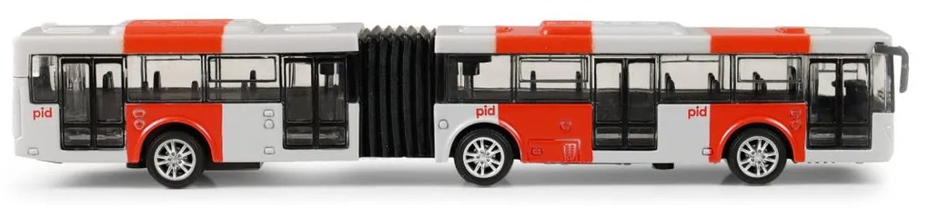 RAPPA Kovový kĺbový autobus DPP - PID Praha červený, 18 cm