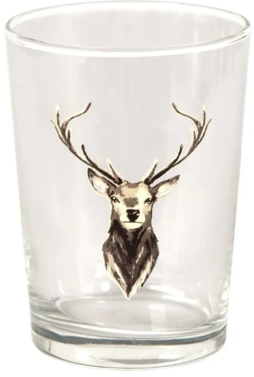 Pohár na vodu s jeleňom Cosy Lodge - Ø 8*12 cm