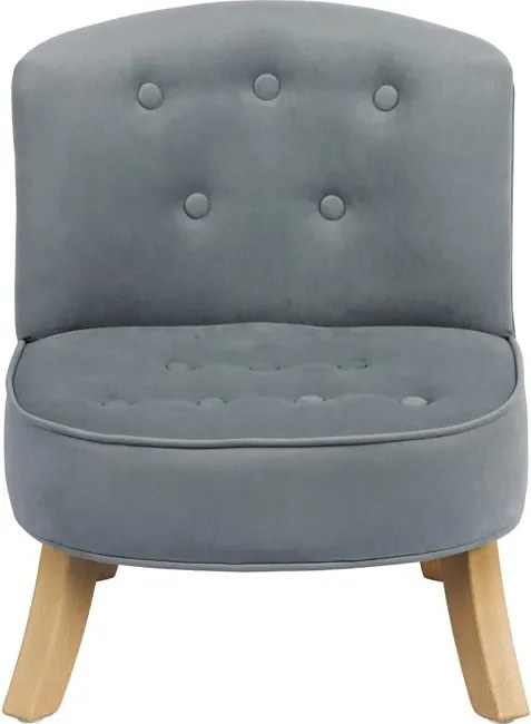 Detské kreslo velvet šedé 17 cm a 25 cm Biela