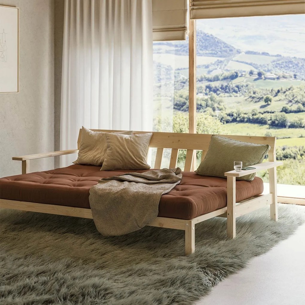 Variabilná pohovka Unwind Clear/Bordeaux 76 x 218 x 92 cm