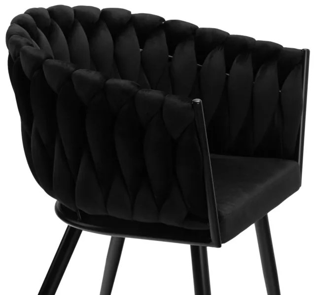 Jedálenská stolička COFTON zamatová, čierna