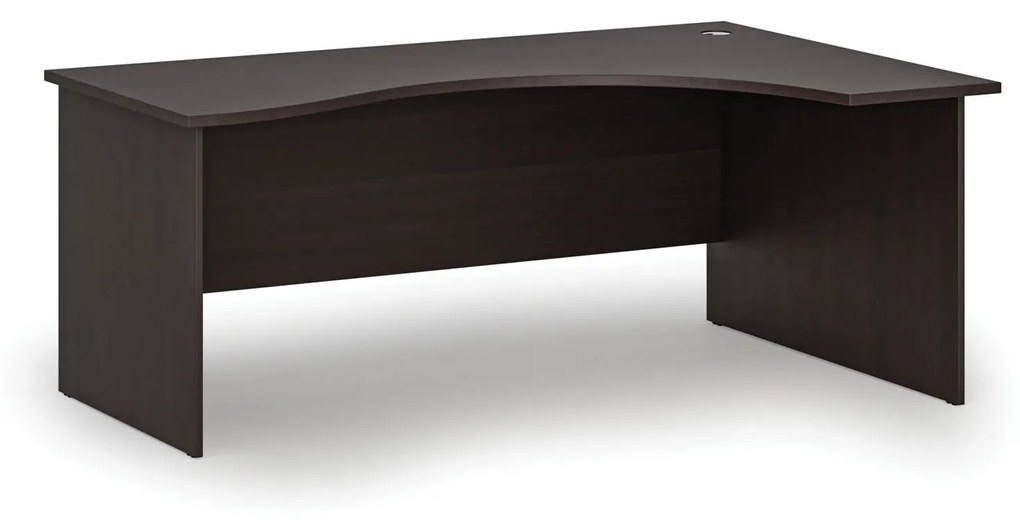 Ergonomický kancelársky pracovný stôl PRIMO WOOD, 1800 x 1200 mm, pravý, wenge