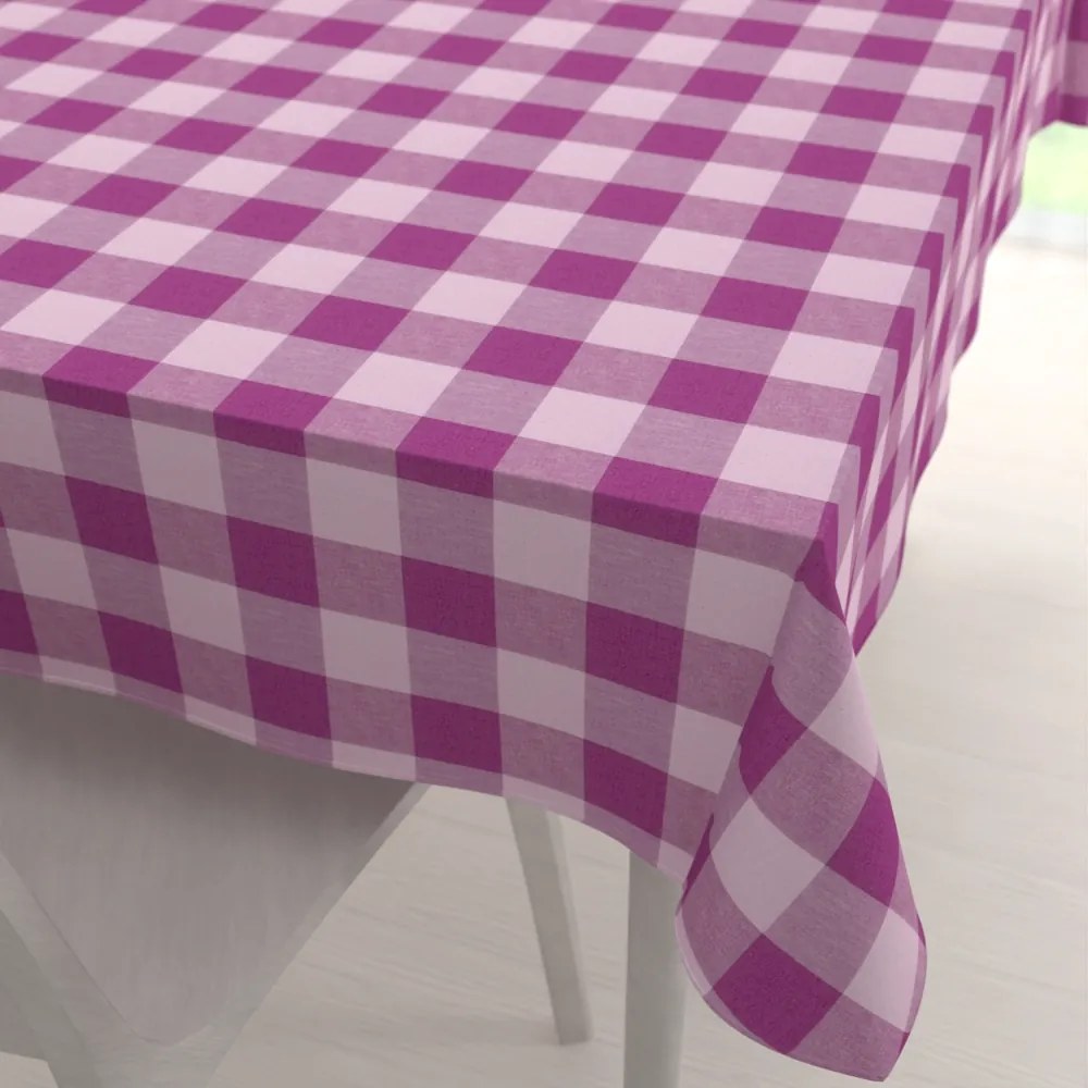 Biante Bavlnený obdĺžnikový obrus Olivia OL-021 Fialová kocka veľká 80x120 cm