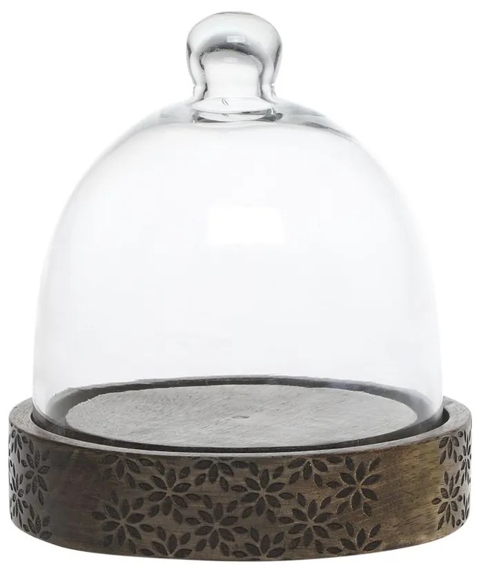 Drevený servírovací podnos s poklopom Flowers Tours - Ø 15*15 cm