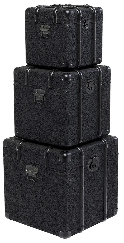 Voyage Trunk set 3 boxov čierny