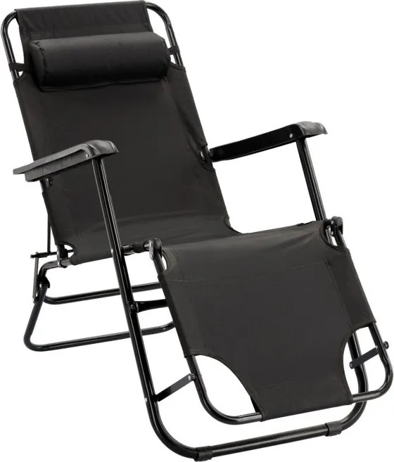 CH Záhradné skladacie relaxačné kreslo Nois - čierna