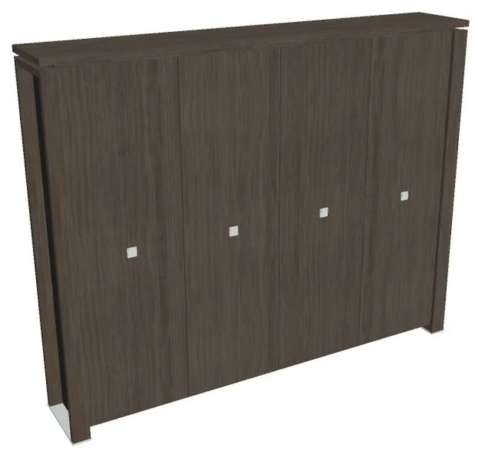 Vysoká šatníková skriňa Verno+ S 260 x 46 x 210 cm, dub antracit / čierna