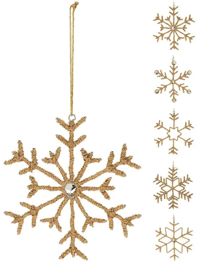 Ozdoba vločka 15 cm 5ASS mix A62100520