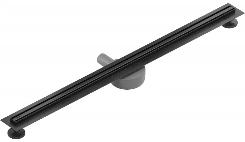 Mexen Flat nerezový sprchový žľab s rotačným 360° sifónom 80 cm, vzor SLIM, čierna, 1741080