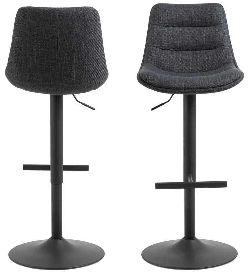 Sivá barová stolička s nastaviteľnou výškou (výška sedadla 65 cm) Adisa – Actona