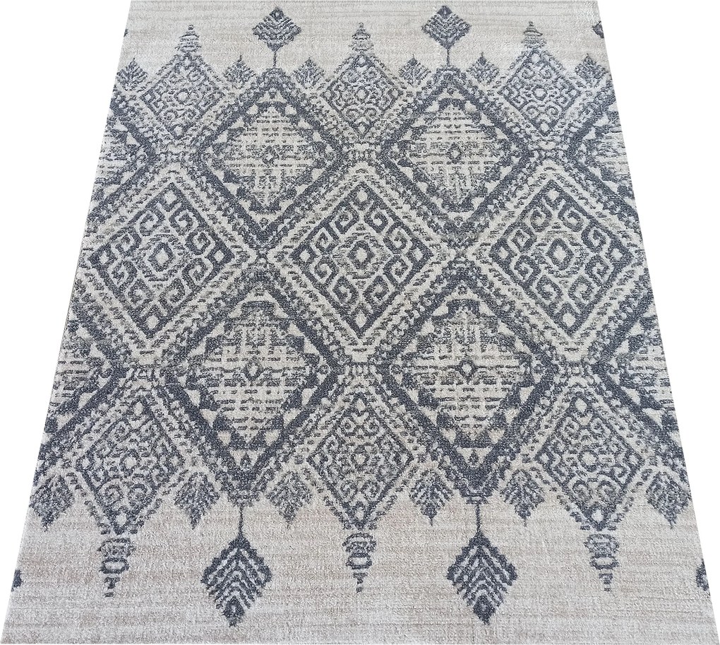 DY Sivý moderný koberec s etno vzorom Roxanne 01 Rozmer: 160x220 cm