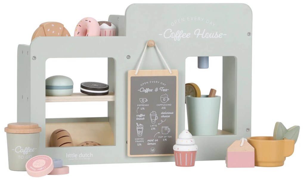 Kávovar drevený veľký s príslušenstvom Coffee House