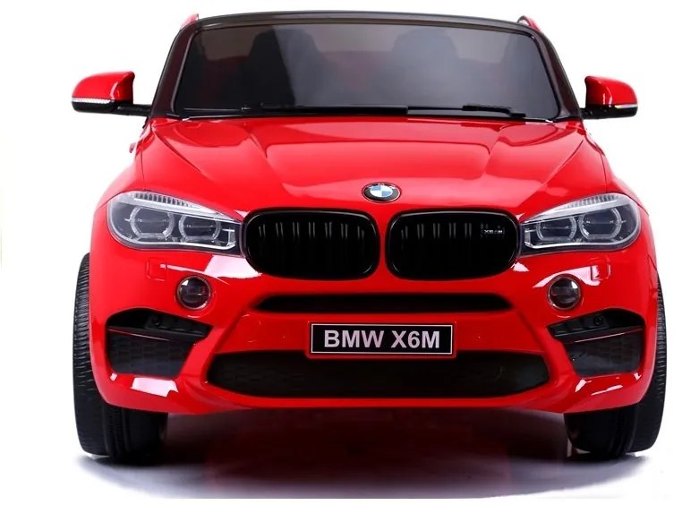 LEAN CARS Elektrické autíčko - BMW X6M - nelakované - červené - dvojmiestne motor- 2x120W - batéria12V10Ah - 2023