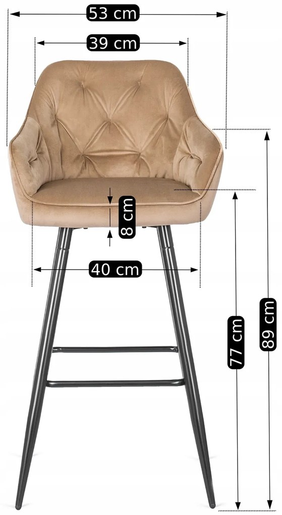 PROXIMA.store - Čalúnené barové kreslo SALEM FARBA: béžová
