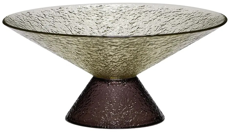 Zeleno-hnedá sklenená misa na ovocie ø 25 cm Bonbon – Hübsch