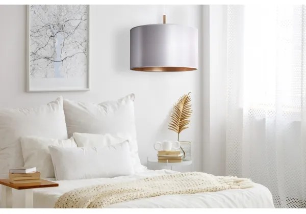 Duolla - Luster na lanku CANNES 1xE27/15W/230V pr. 45 cm strieborná/medená