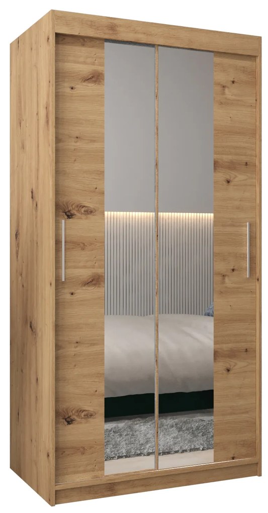 Šatníková skriňa 100 cm Toki 1 (Dub artisan + Dub artisan). Akcia -72%. Vlastná spoľahlivá doprava až k Vám domov. 1064883