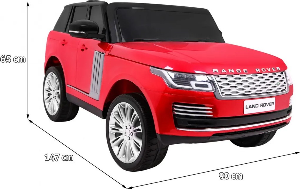 Ramiz Range Rover HSE lakované detské auto pre 2 deti červené SUV + ovládač na diaľkové ovládanie + audio panel