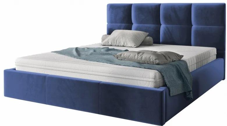 Hector Čalouněná postel Brayden 140x200 dvoulůžko - námořnická modř