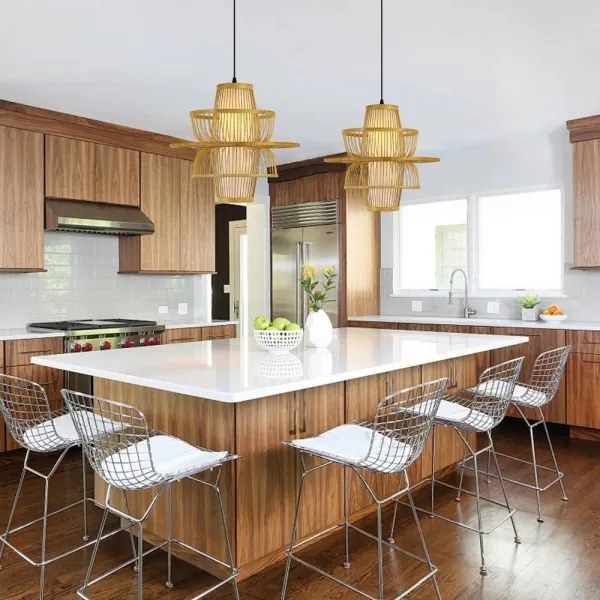 Immax 08254L - Luster na lanku PINCHOS 1xE27/40W/230V pr. 45 cm bambus