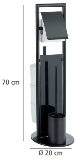 WENKO 24982800 - sada na WC RAVINA 20x70 cm nerez/čierna